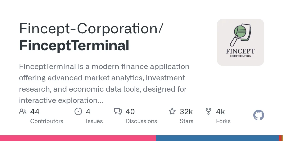 Card do repositório FinceptTerminal no GitHub, com 31 mil estrelas